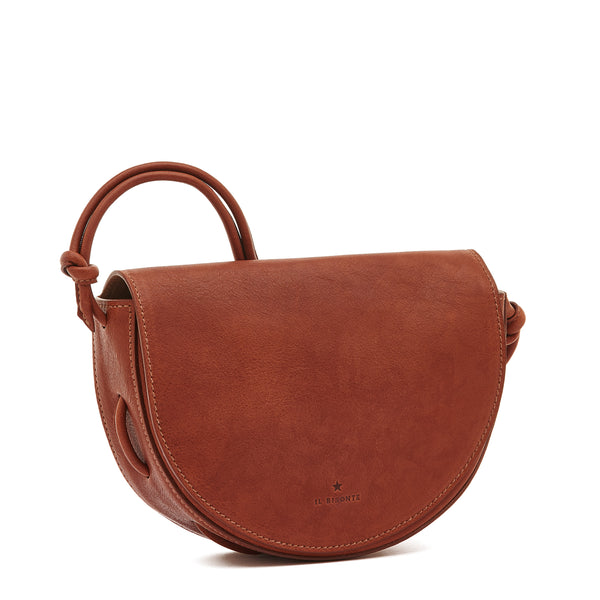 Snodo | Women's Crossbody Bag in Vintage Leather color Dark Brown Seppia
