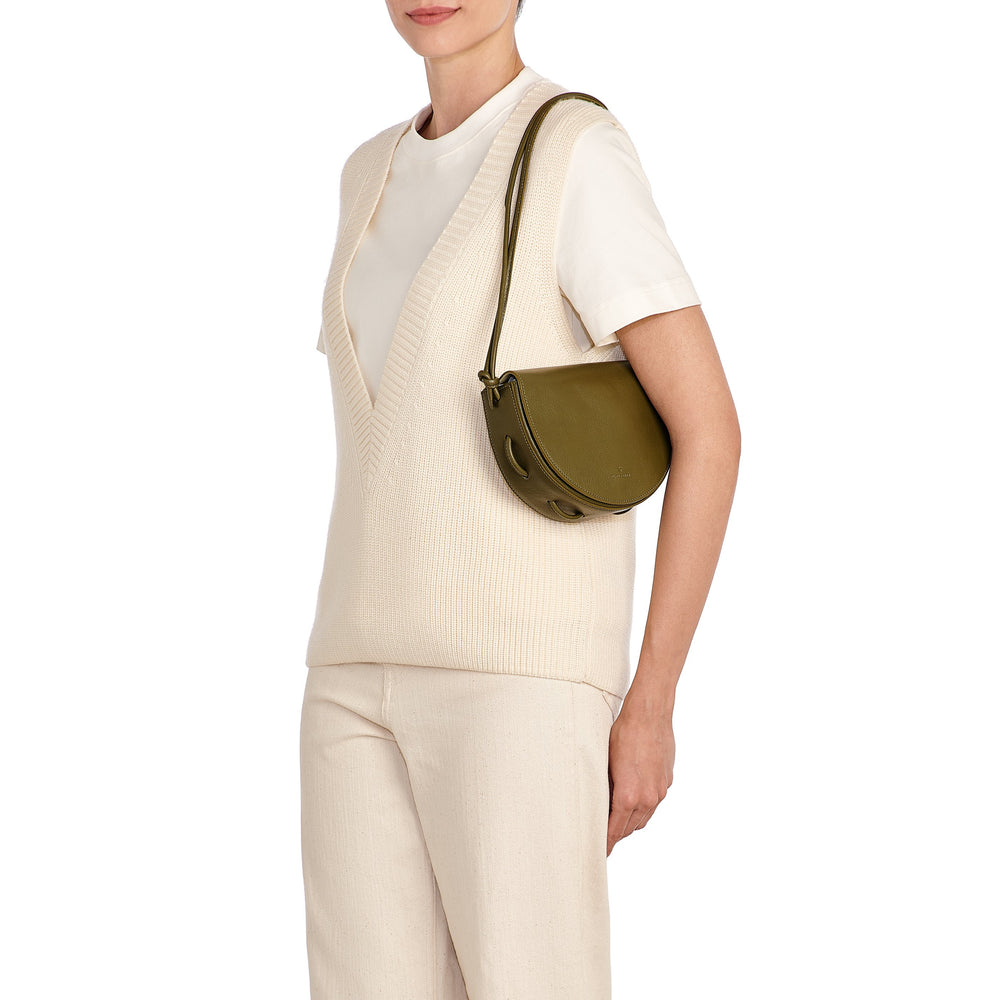 Snodo | Sac bandouliere pour femme en cuir couleur vert rugiada