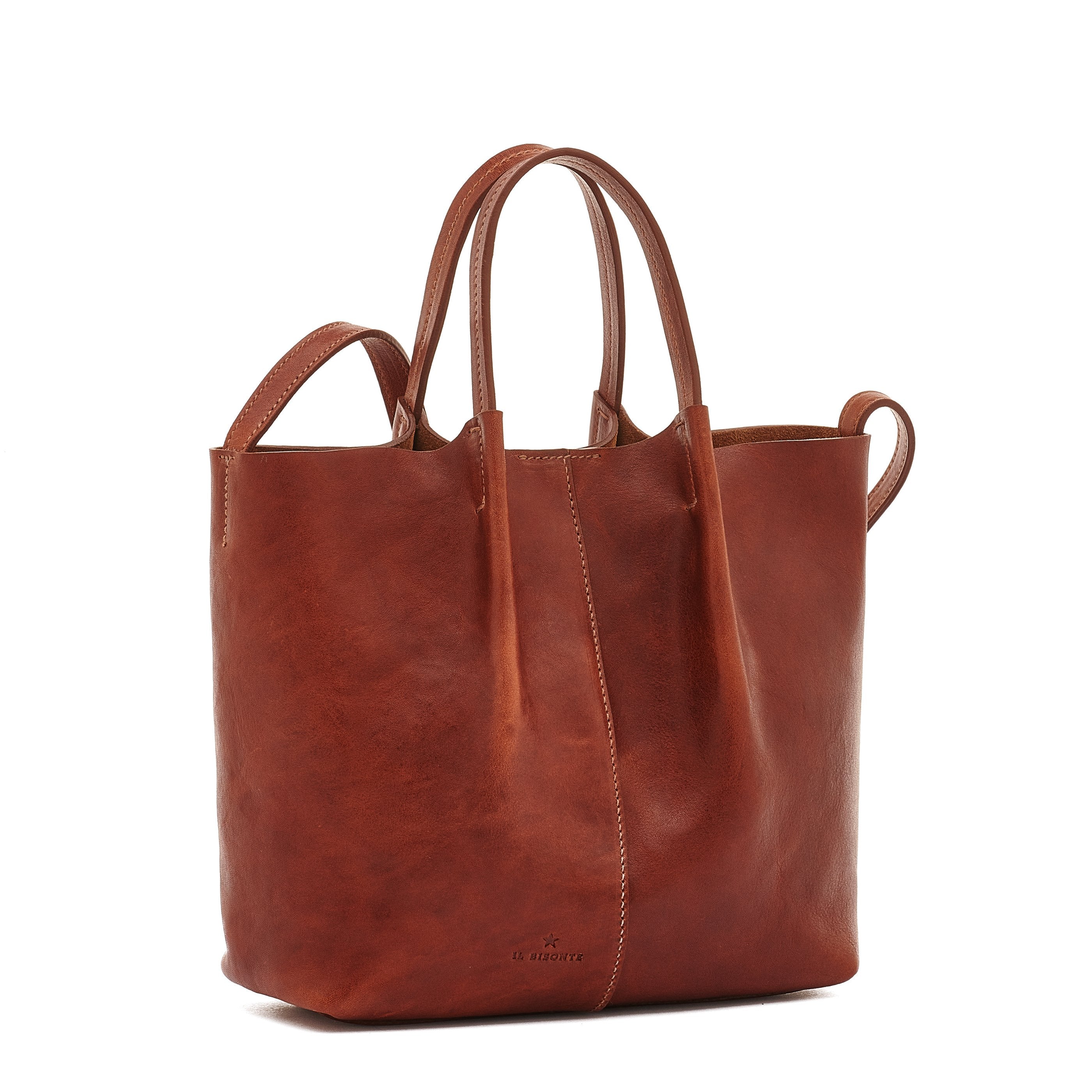 Nina | Women's crossbody bag in vintage leather color sepia — 
side view
 — 3 of 8