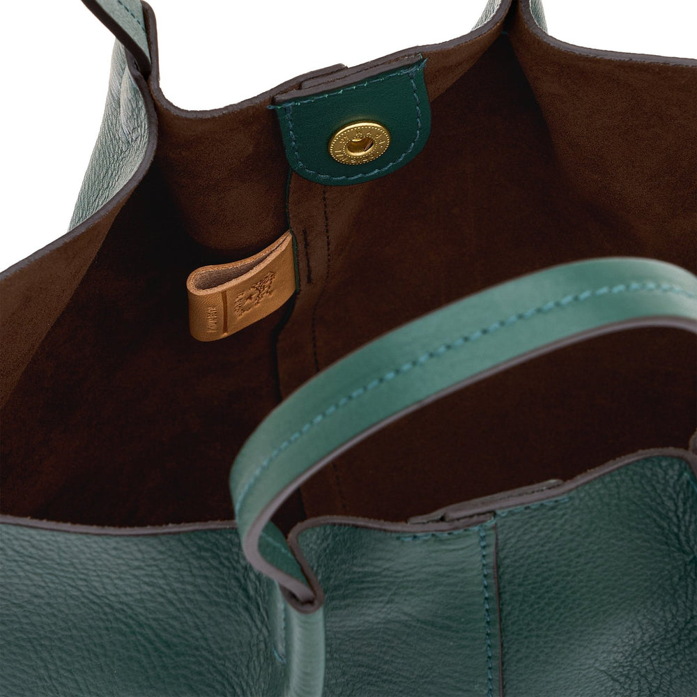 Nina | Sac bandouliere pour femme en cuir couleur vert oleandro — 
interior detail view
 — 4 of 4