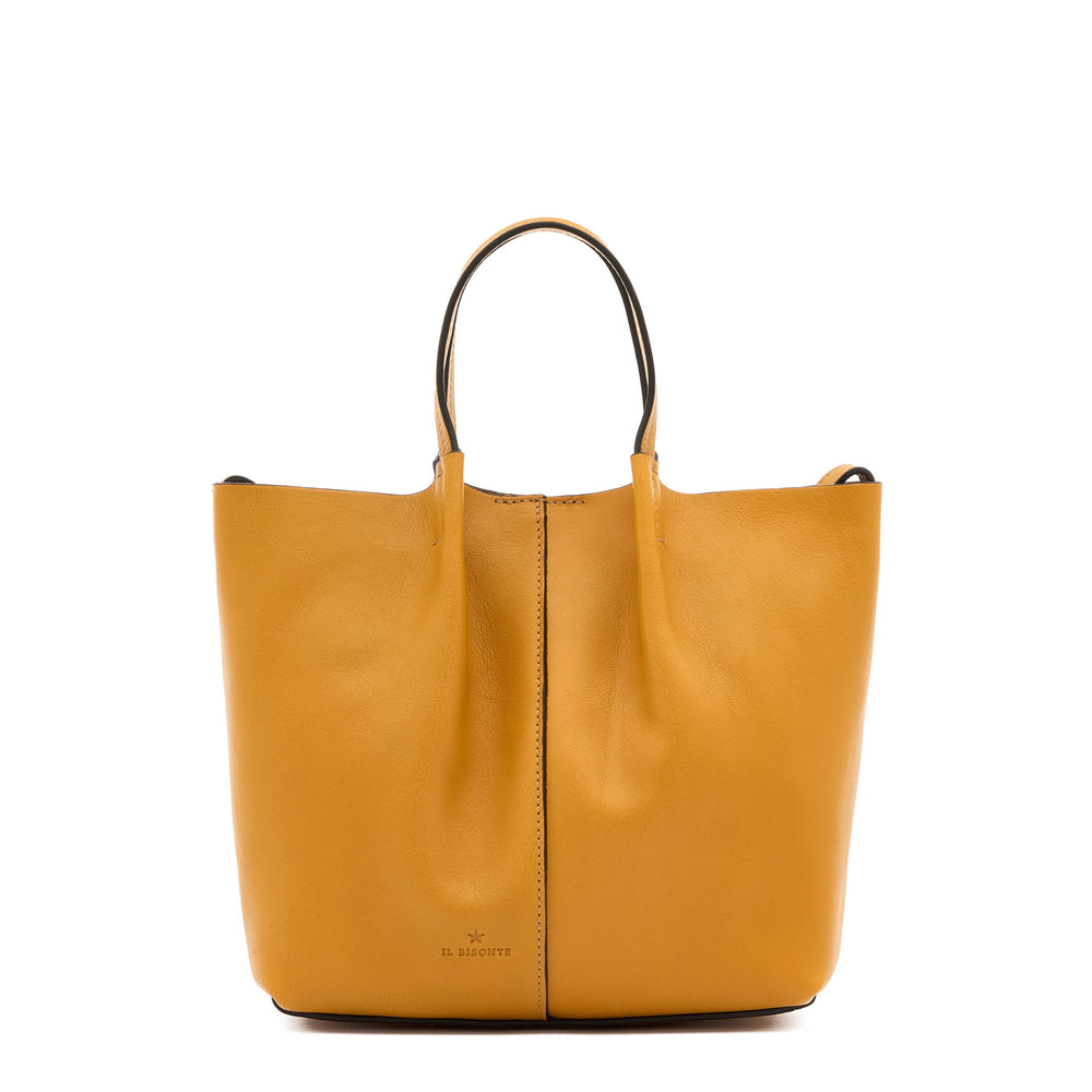 Nina | Women's crossbody bag in leather color yellow narciso — 
front view
 — 1 of 5