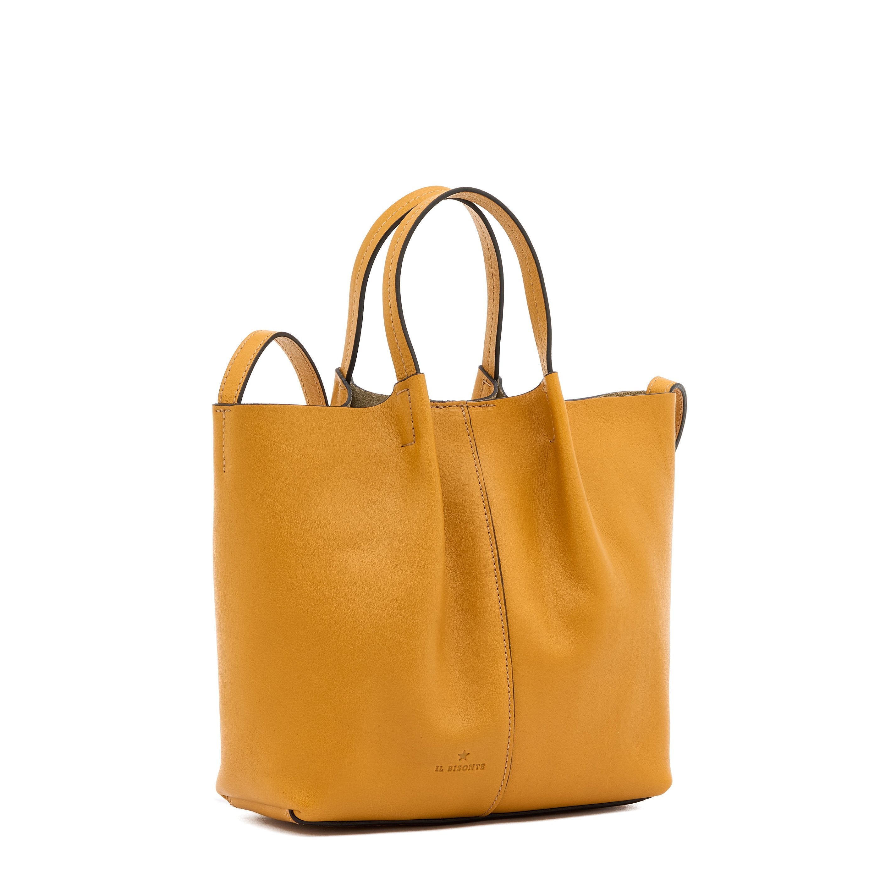 Nina | Women's crossbody bag in leather color yellow narciso — 
side view
 — 3 of 8