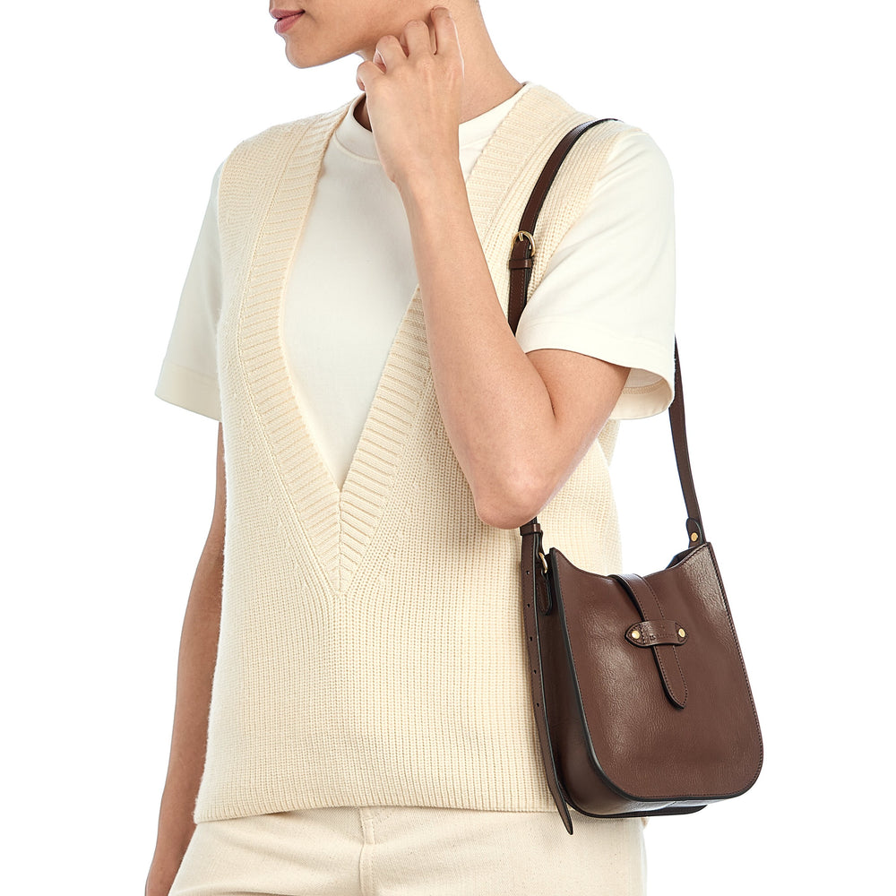 Archivio | Women's crossbody bag in leather color brown tabacco — 
product detail view
 — 5 of 5