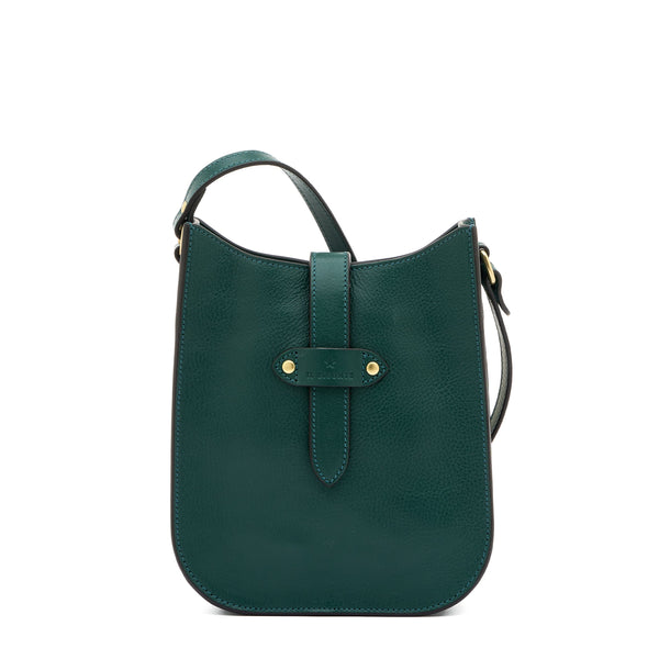 Archivio | Borsa a tracolla da donna in pelle colore verde oleandro — 
front view
