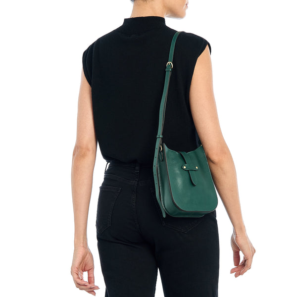 Archivio | Borsa a tracolla da donna in pelle colore verde oleandro