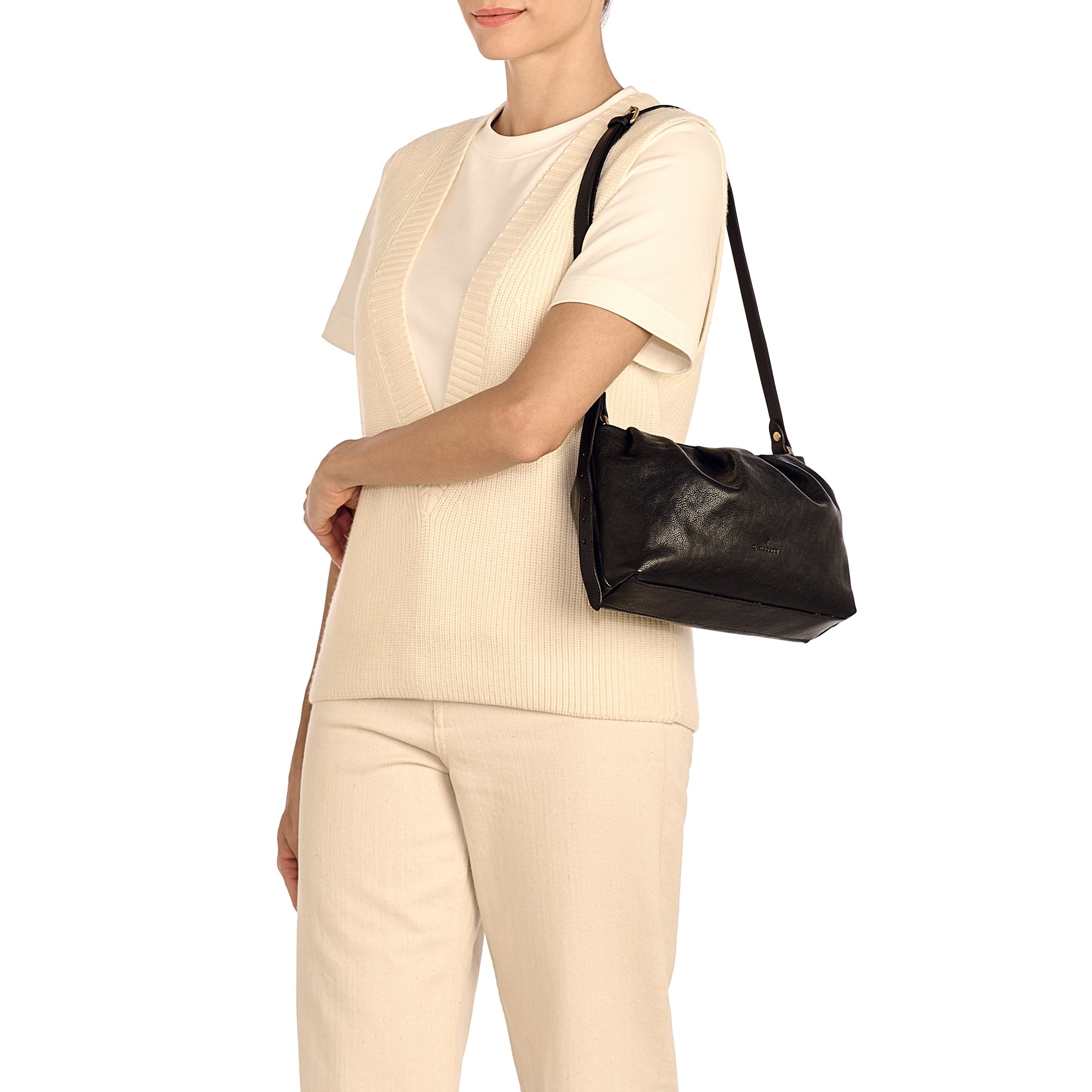 Accademia | Borsa a tracolla da donna in pelle invecchiata colore nero