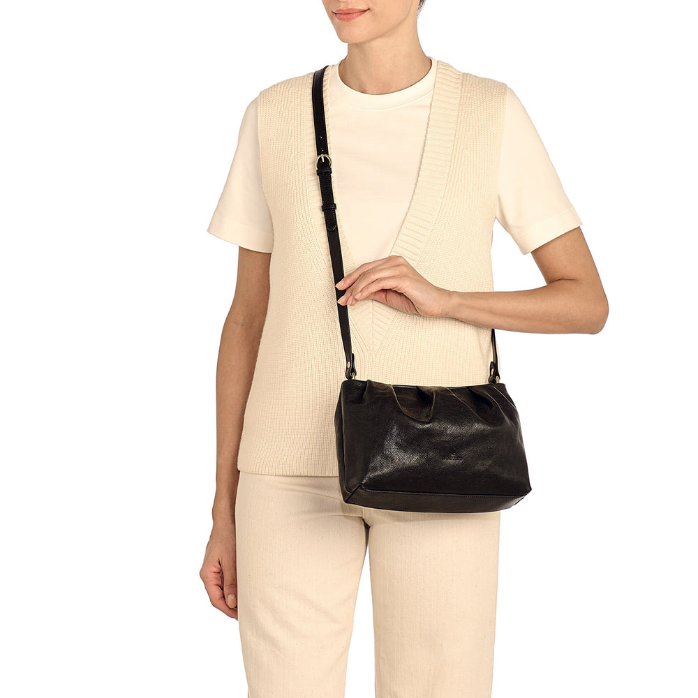 Accademia | Borsa a tracolla da donna in pelle invecchiata colore nero