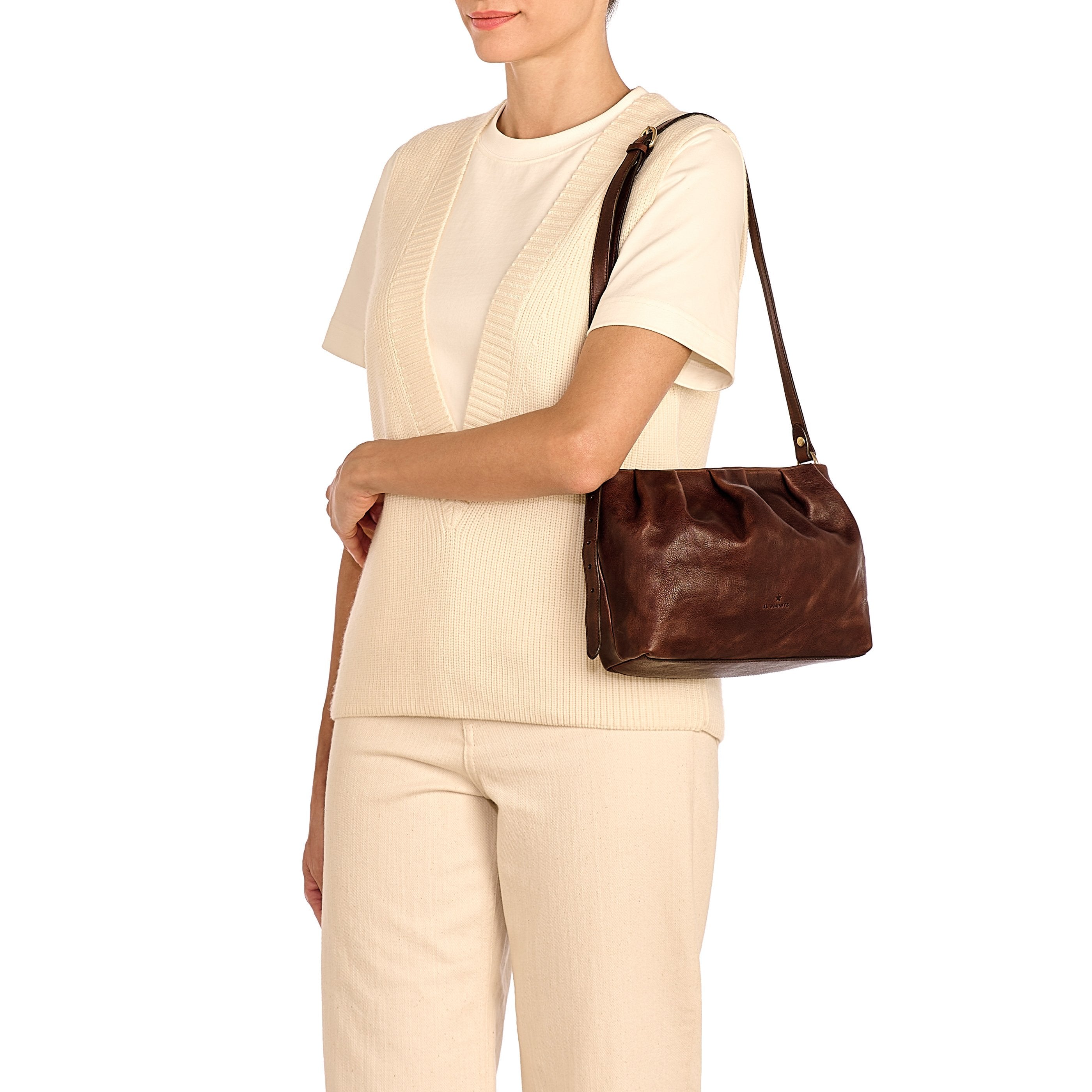 Accademia | Sac bandouliere pour femme en cuir vintage couleur cafè