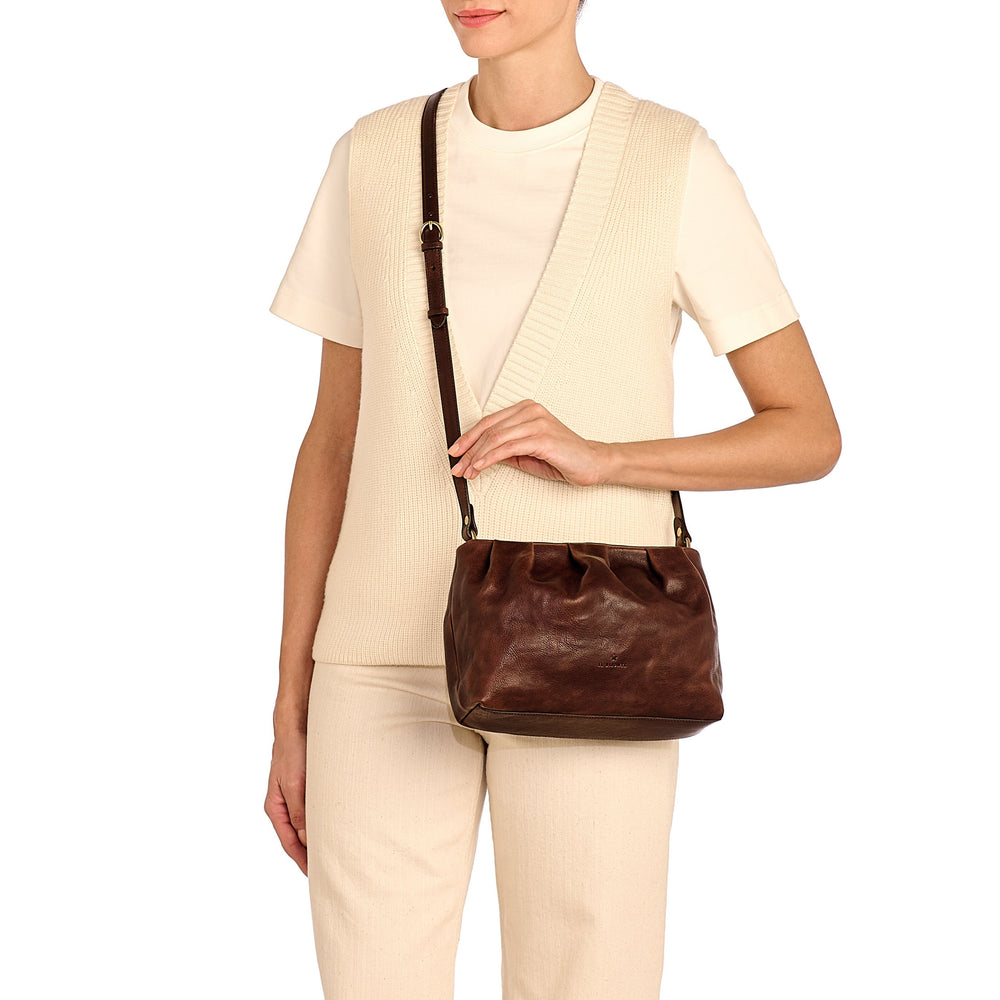 Accademia | Sac bandouliere pour femme en cuir vintage couleur cafè