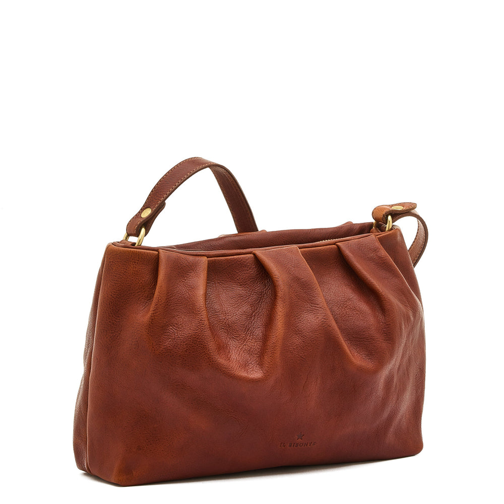 Accademia | Borsa a tracolla da donna in pelle invecchiata colore seppia