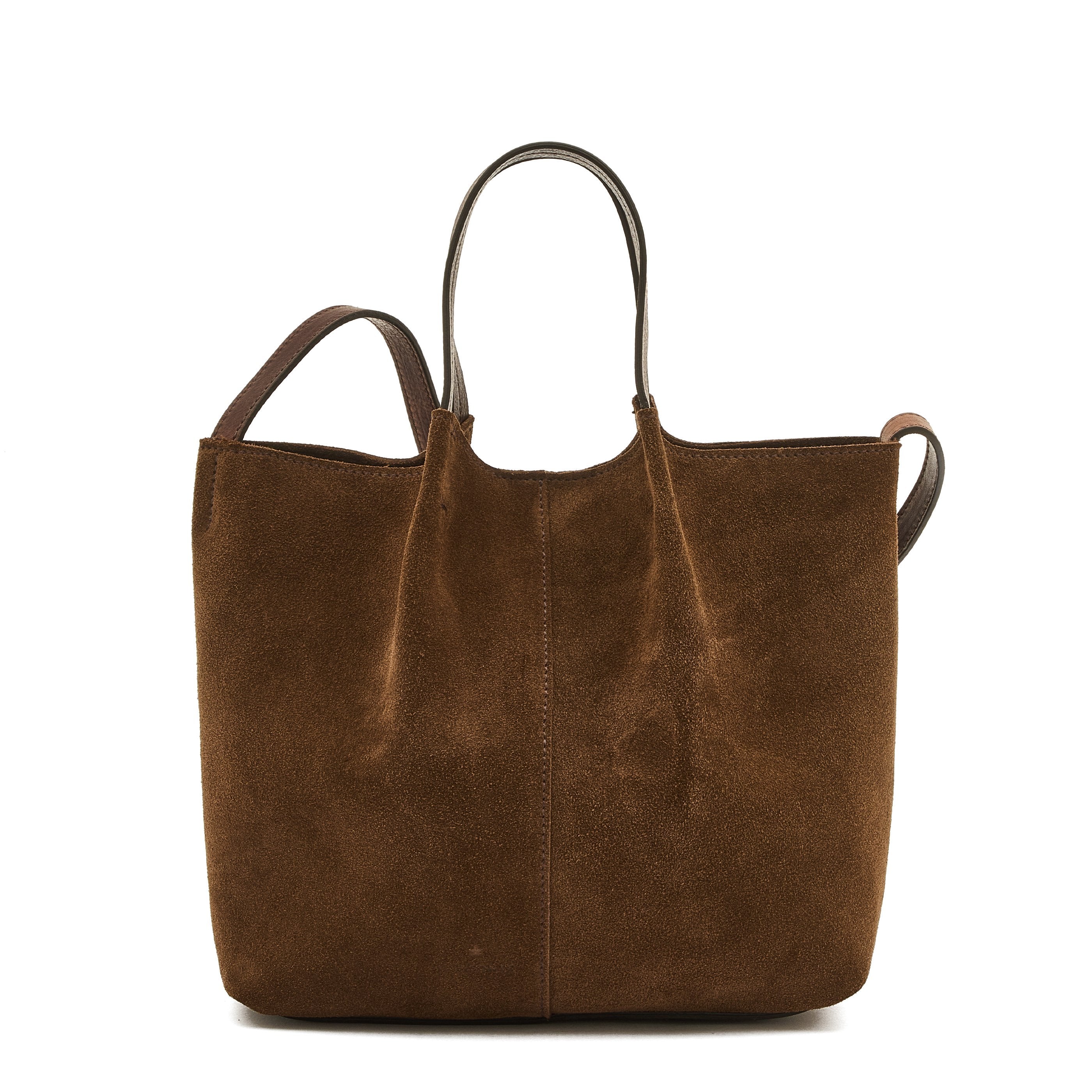 Nina | Women's crossbody bag in suede color dark brown
