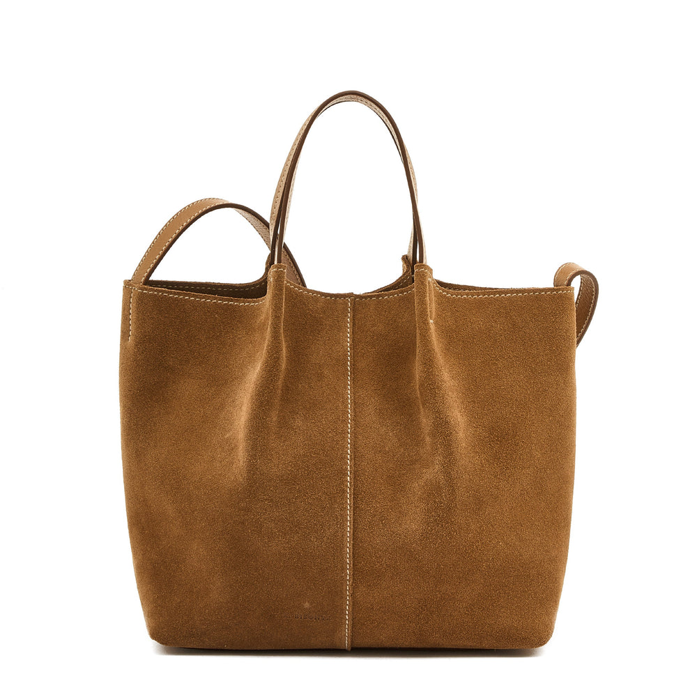 Nina | Borsa a tracolla da donna in suede colore gianduia