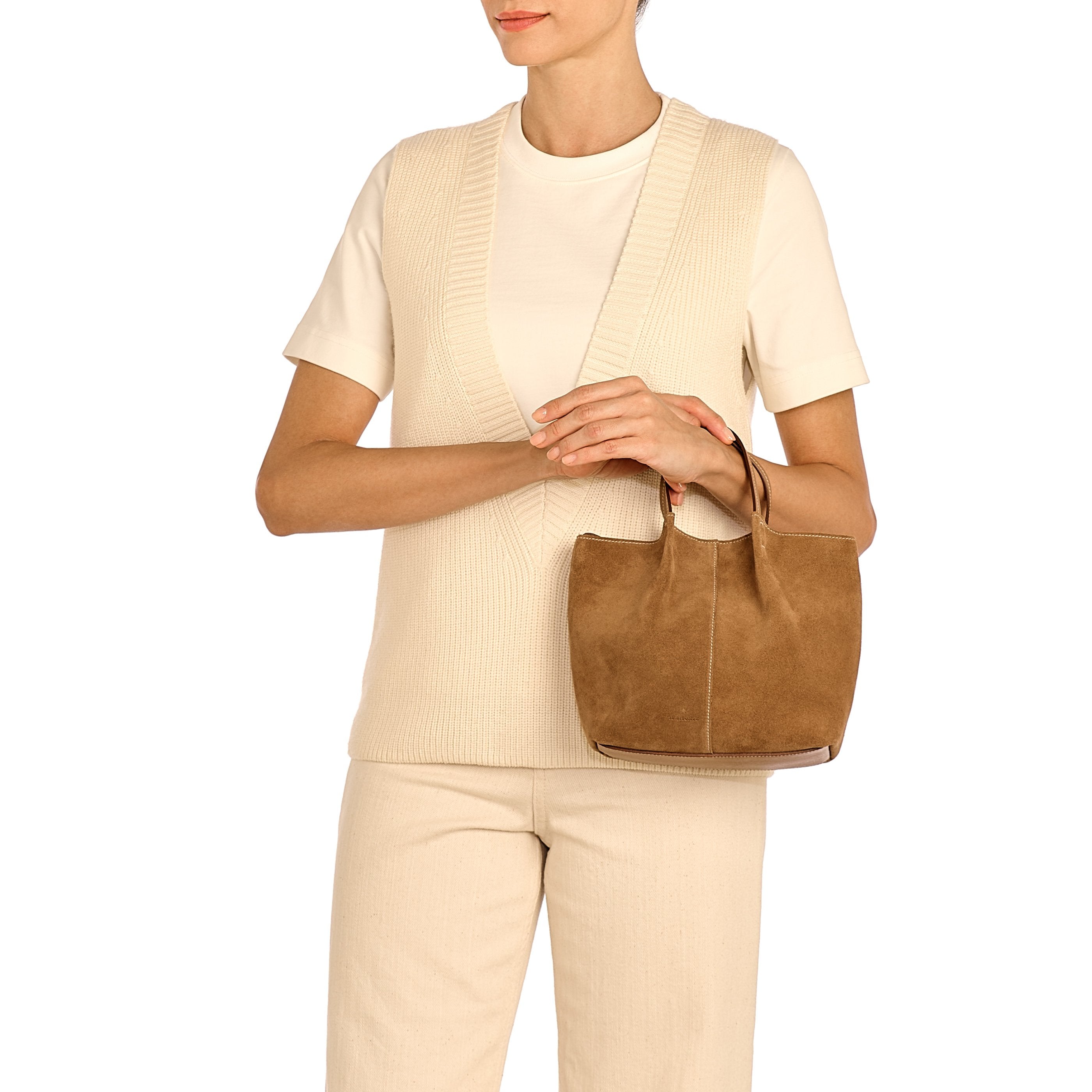 Nina | Borsa a tracolla da donna in suede colore gianduia