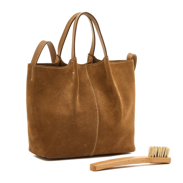 Nina | Borsa a tracolla da donna in suede colore gianduia
