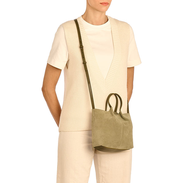 Nina | Women's crossbody bag in suede color bamboo