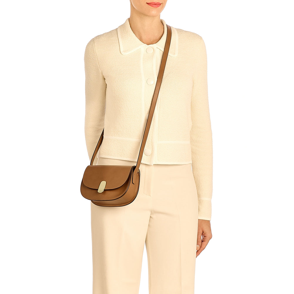 Atelier | Women's crossbody bag in leather color chocolate