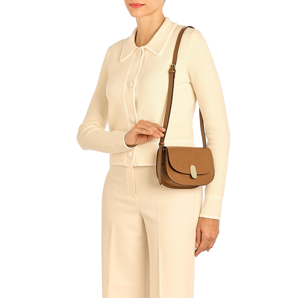 Atelier | Women's crossbody bag in leather color chocolate