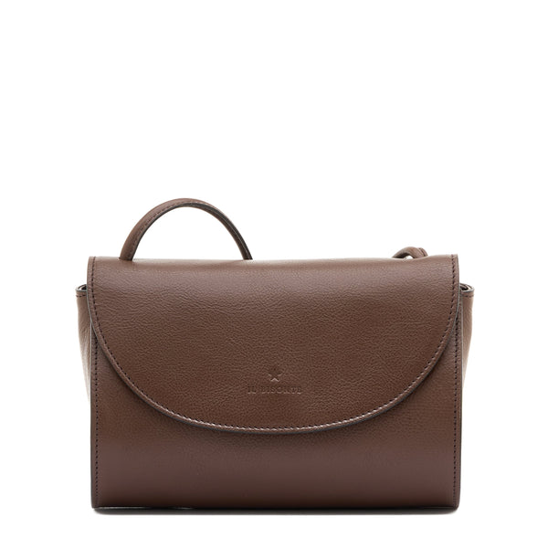 Linea 1978 | Women's crossbody bag in leather color brown tabacco — 
front view
