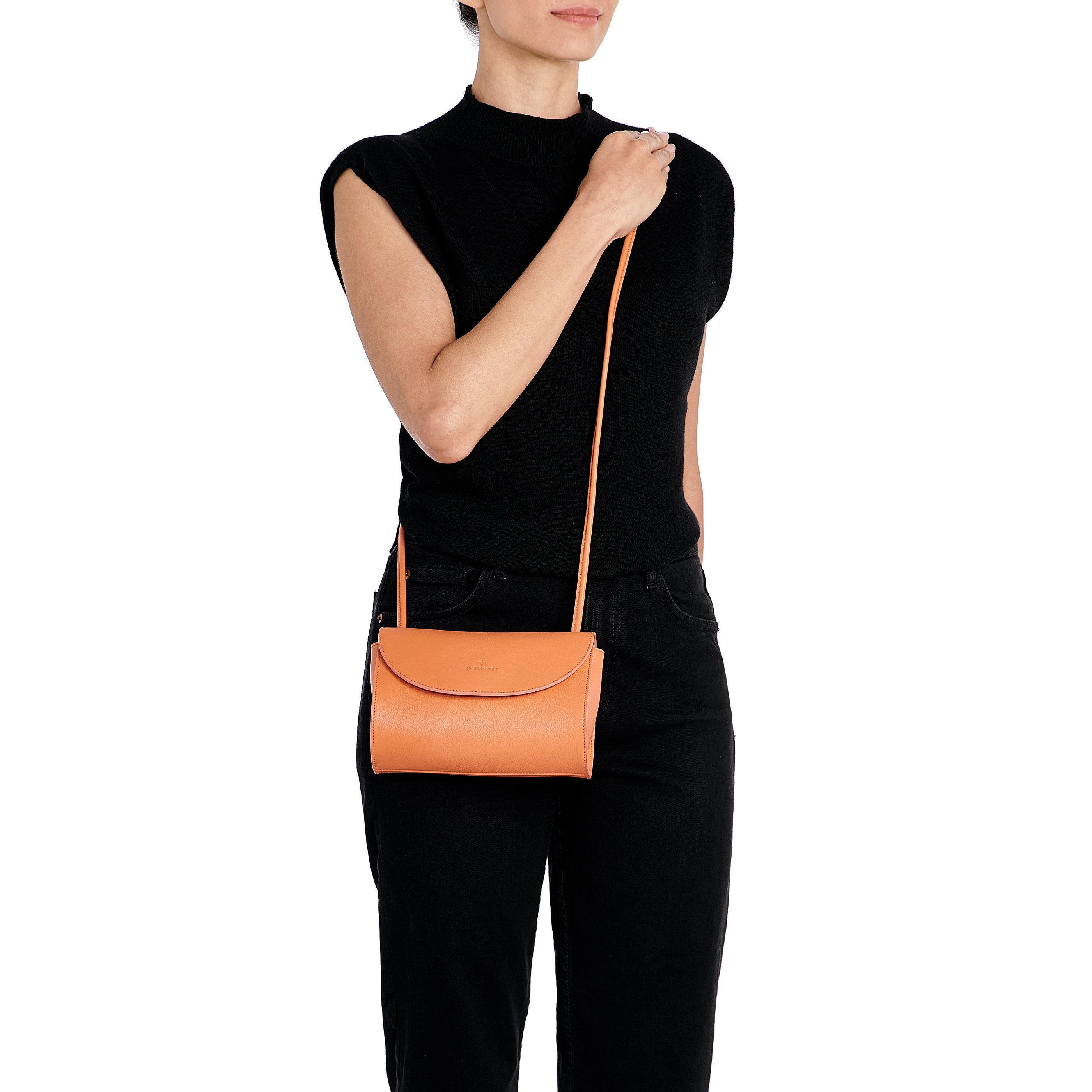 Linea 1978 | Borsa a tracolla da donna in pelle colore arancio pontormo