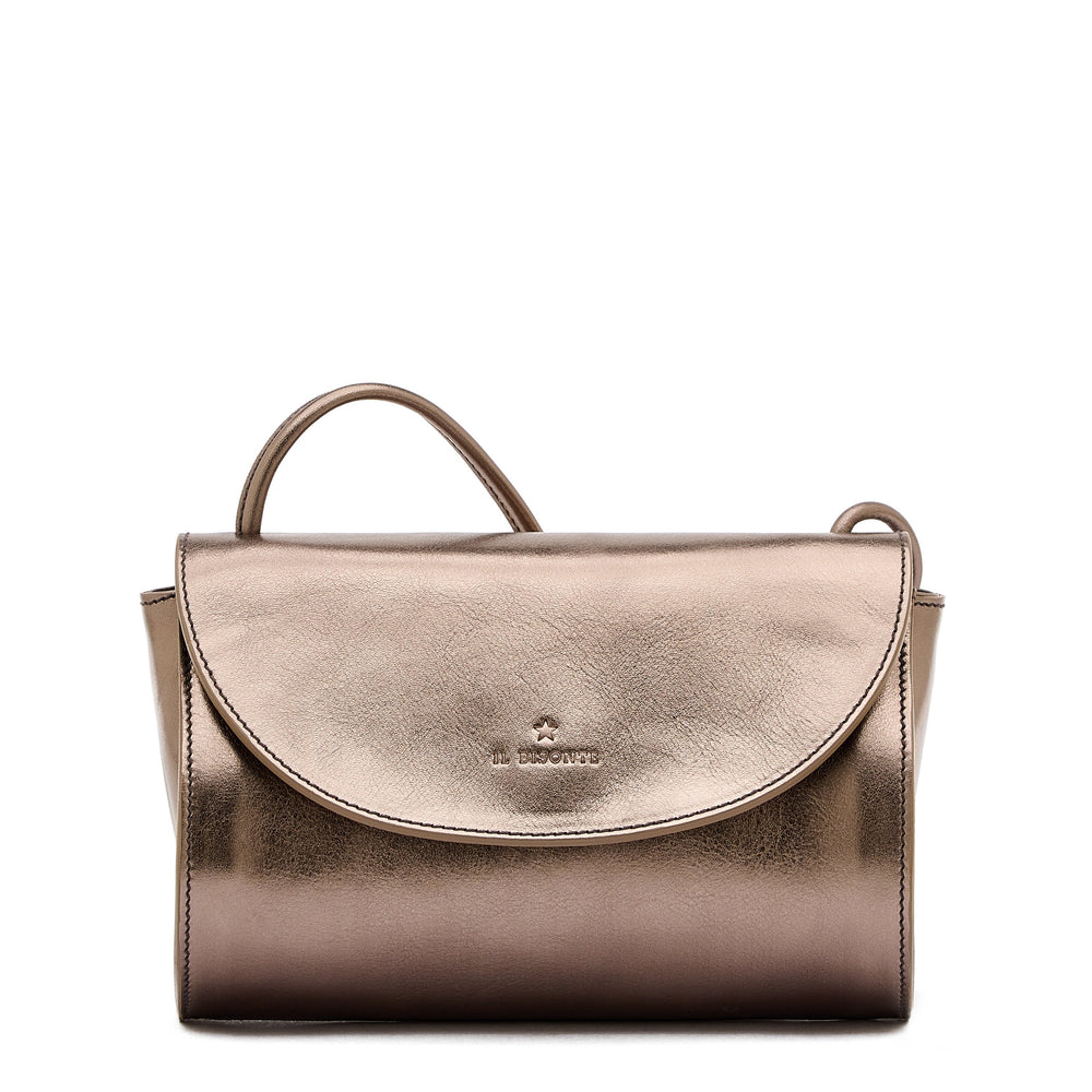 Linea 1978 | Borsa a tracolla da donna in pelle metallizzata colore bronzo metallico
