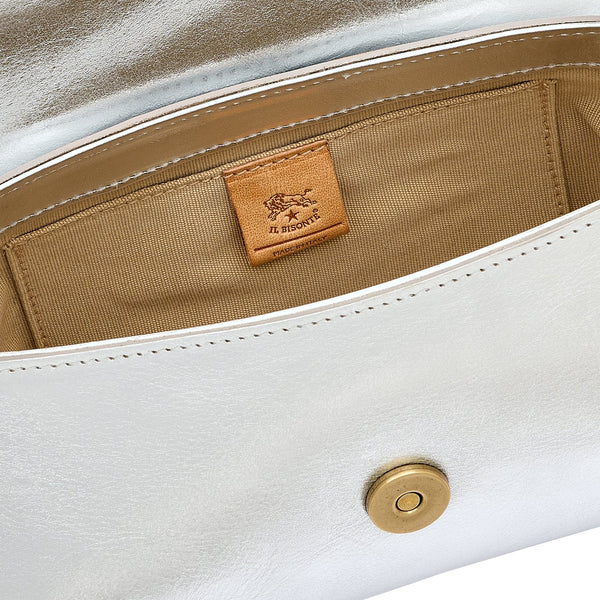 Linea 1978 | Women's crossbody bag in metallic leather color metallic silver