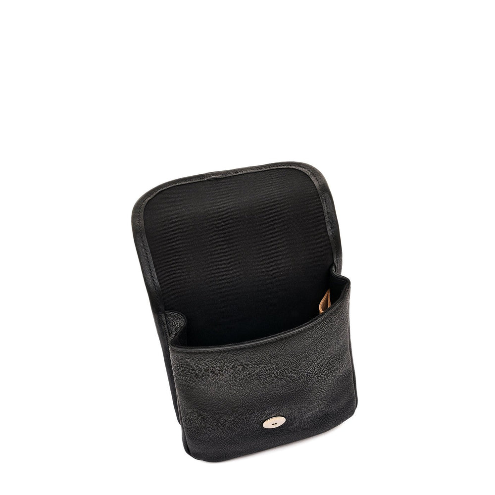 Linea 1990 | Borsa a tracolla da uomo in pelle invecchiata colore nero