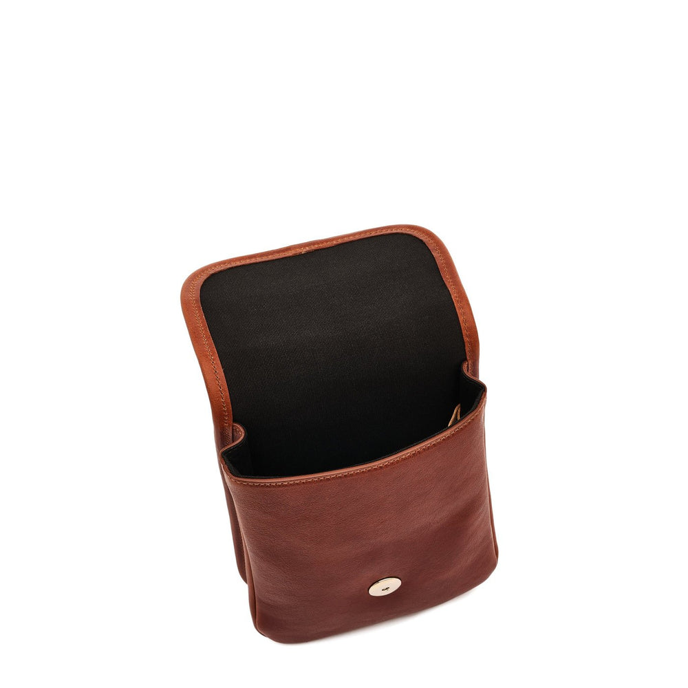 Linea 1990 | Borsa a tracolla da uomo in pelle invecchiata colore seppia