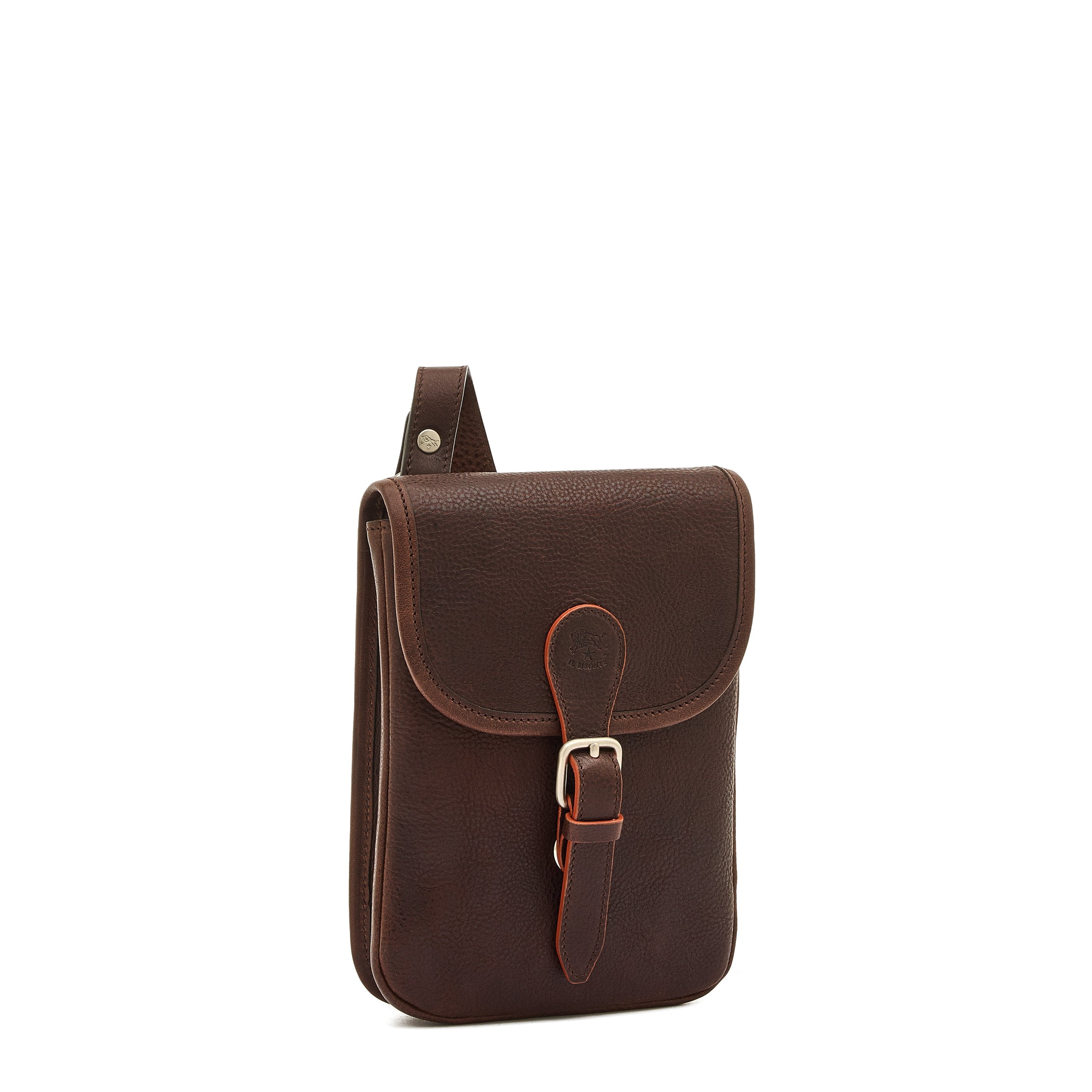 Linea 1990 | Borsa a tracolla da uomo in pelle invecchiata colore caffe / aragosta