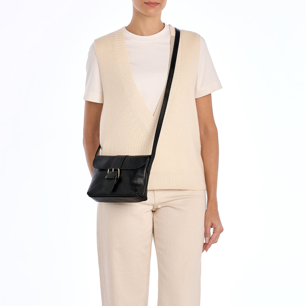 Linea 1990 | Women's crossbody bag in leather color black