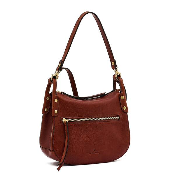 Essenza | Women's crossbody bag in vintage leather color sepia