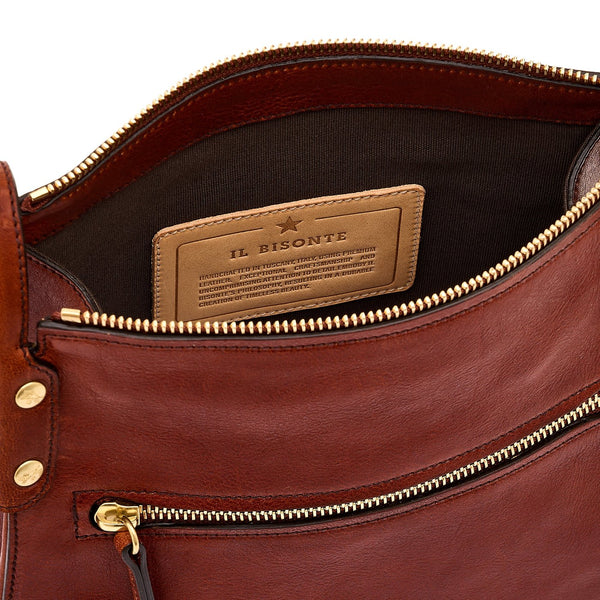 Essenza | Women's crossbody bag in vintage leather color sepia