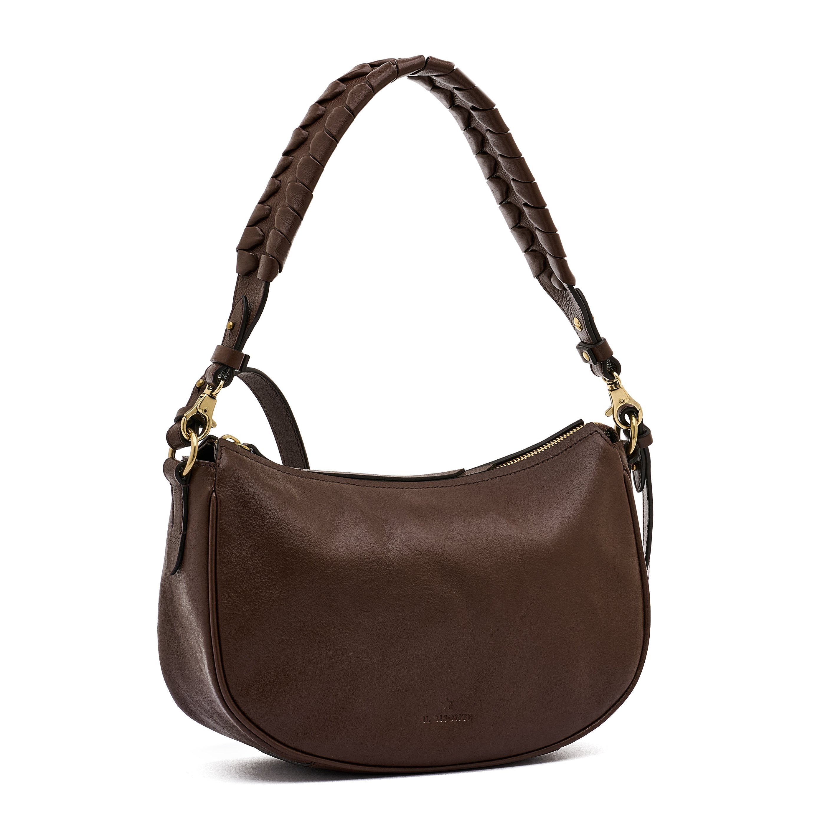Trama | Borsa a tracolla da donna in pelle colore marrone tabacco — 
side view
 — 3 of 6