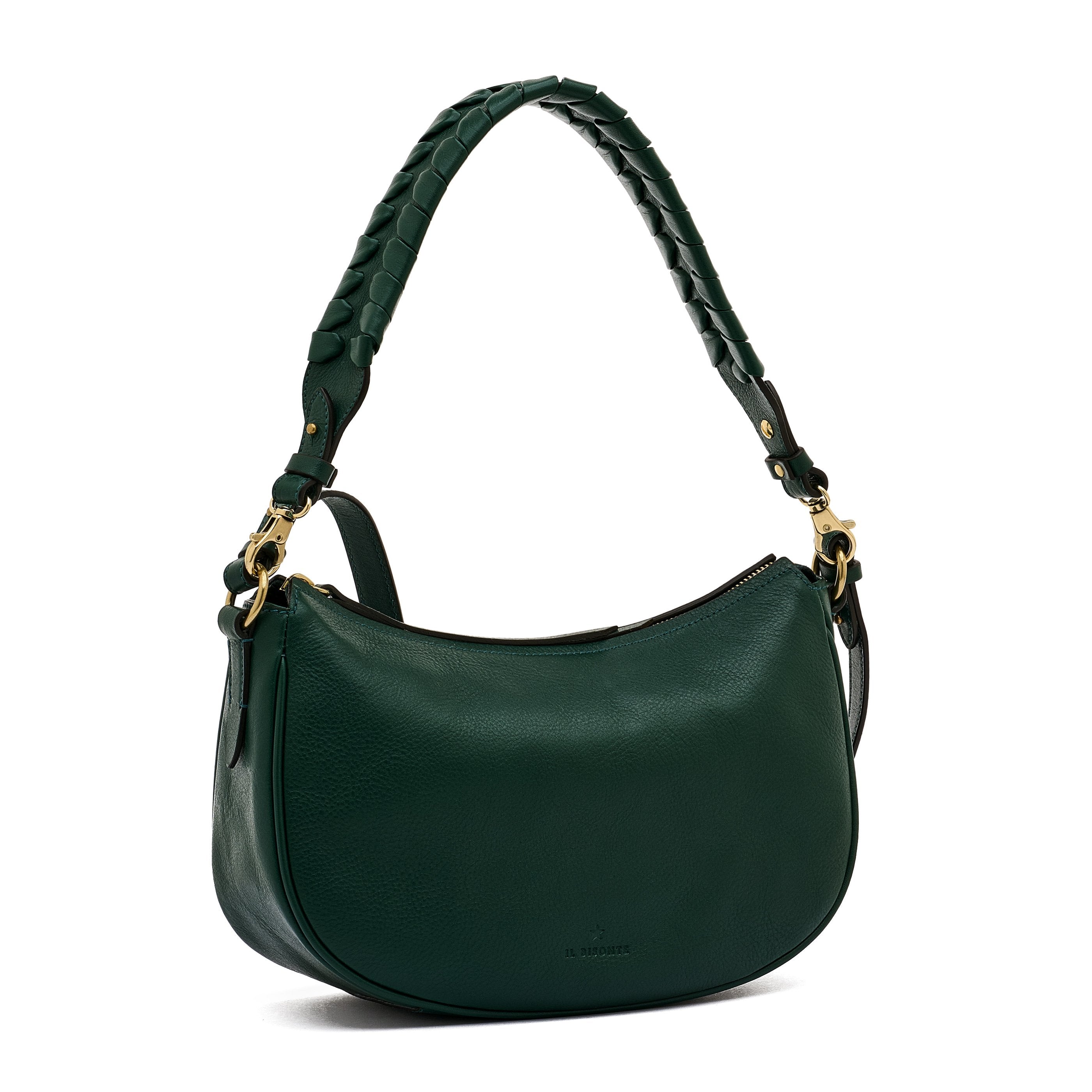 Trama | Women's crossbody bag in leather color green oleandro — 
side view
 — 3 of 6