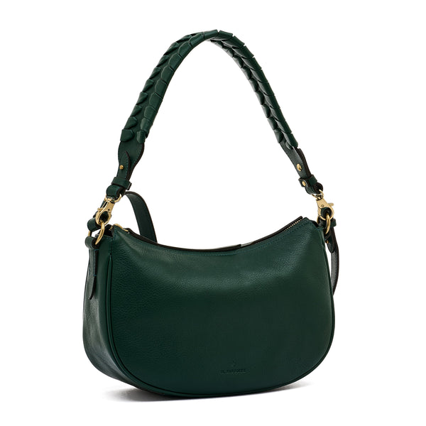 Trama | Borsa a tracolla da donna in pelle colore verde oleandro