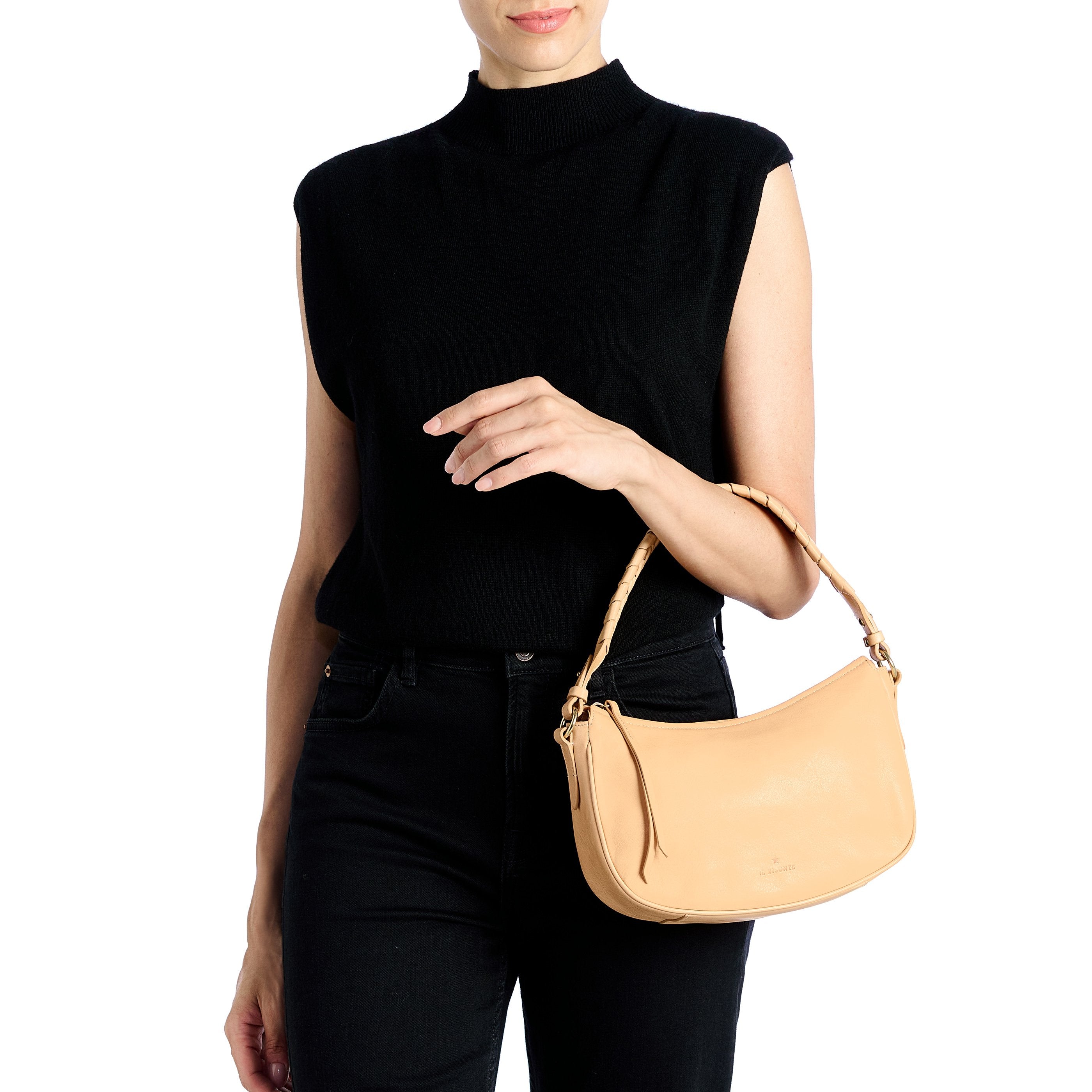 Trama | Women's crossbody bag in leather color natural — 
lifestyle view
 — 2 of 7