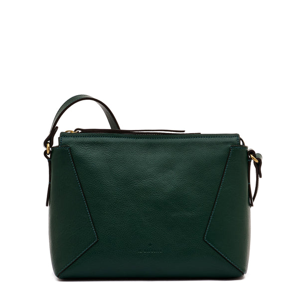 Storia | Sac bandouliere pour femme en cuir couleur vert oleandro — 
front view
