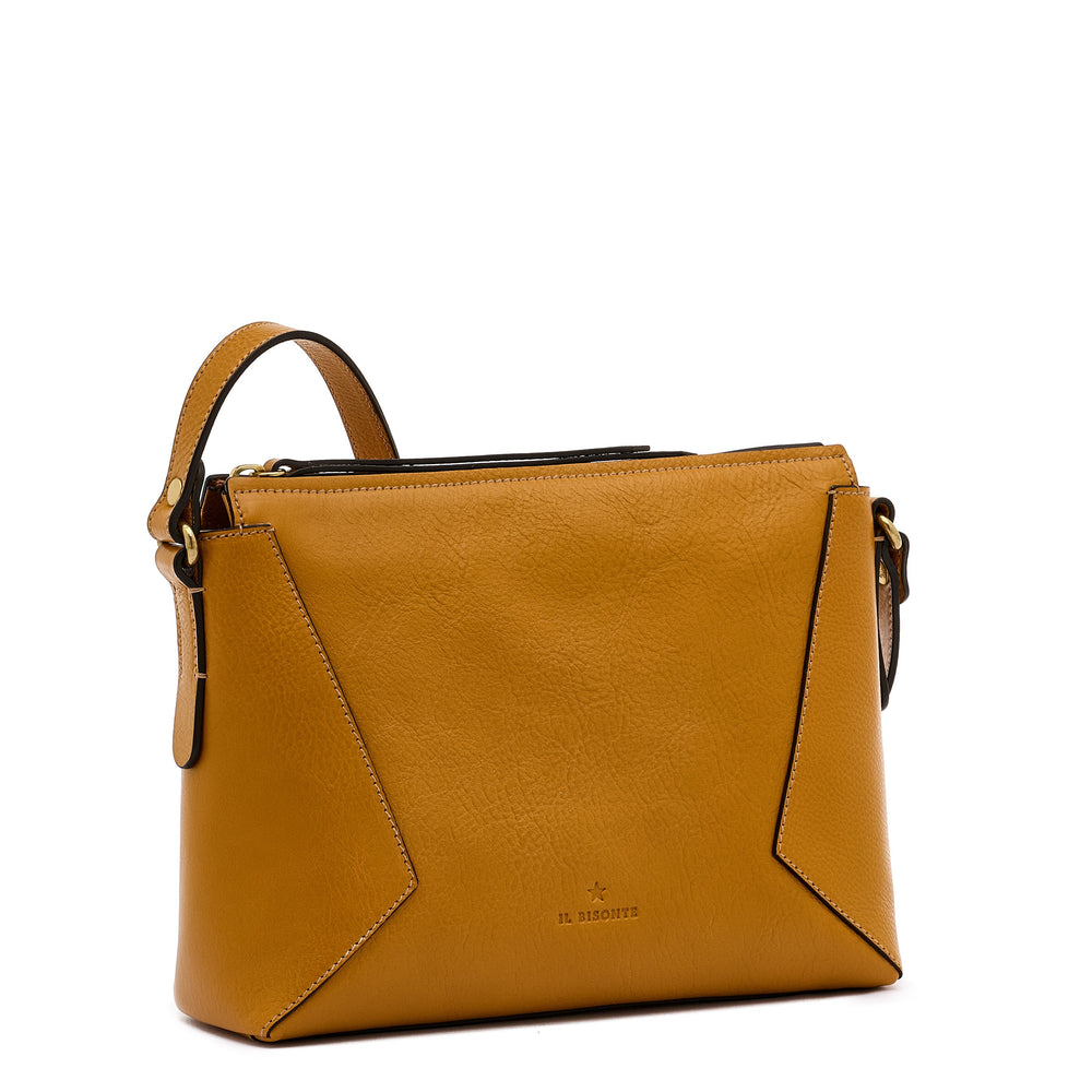 Storia | Borsa a tracolla da donna in pelle colore giallo narciso — 
side view
 — 3 of 5
