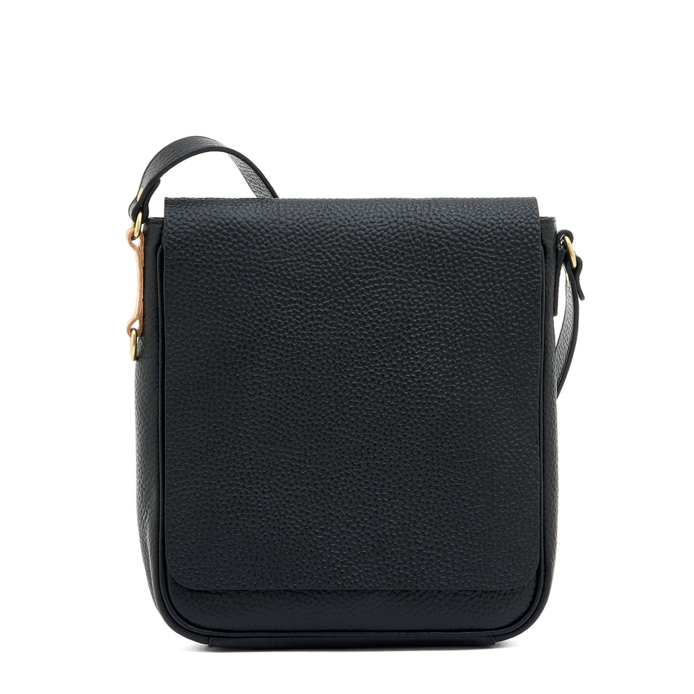 Segno | Sac bandouliere pour homme en cuir couleur noir — 
front view
 — 1 of 4