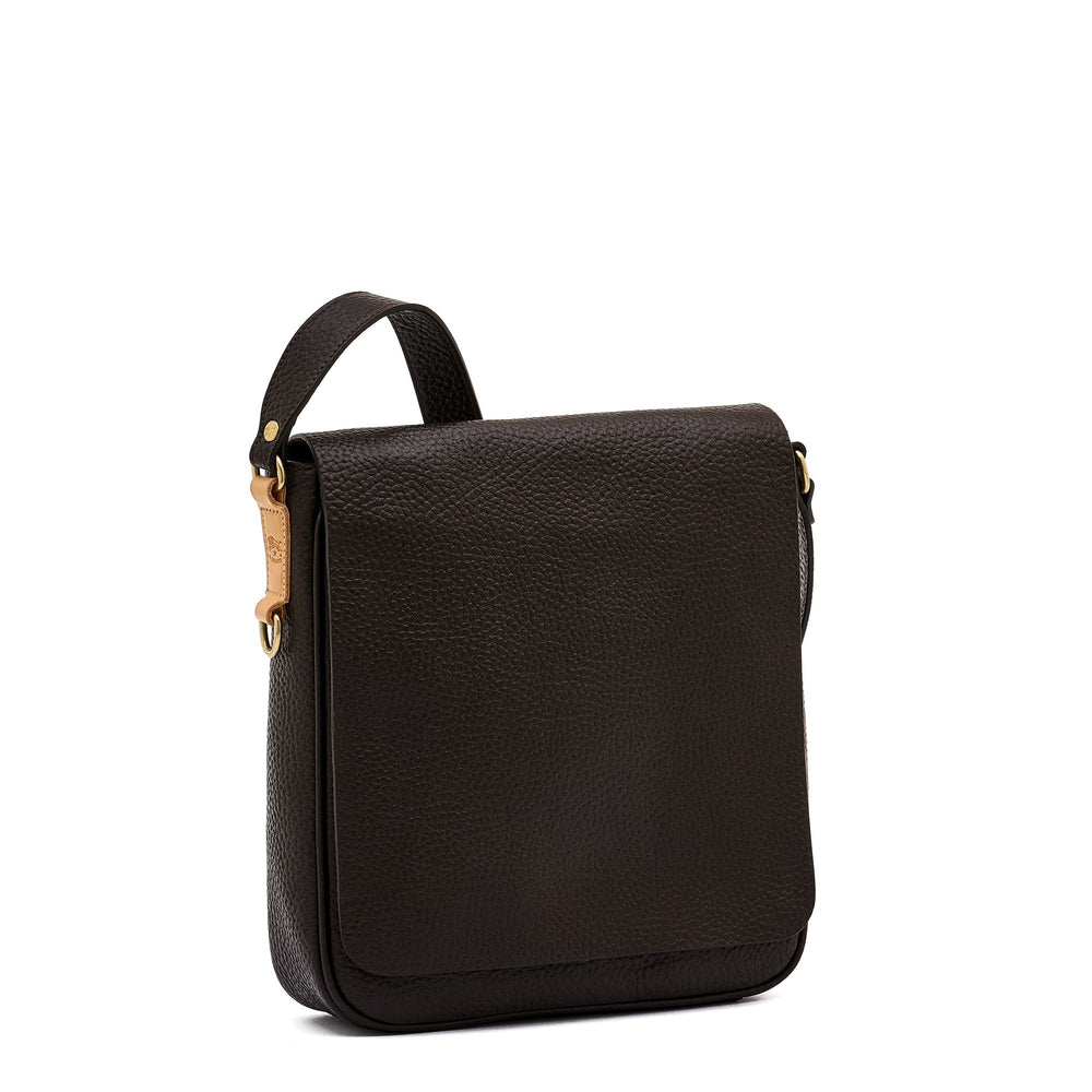 Segno | Sac bandouliere pour homme en cuir couleur brun foncé — 
side view
 — 3 of 5