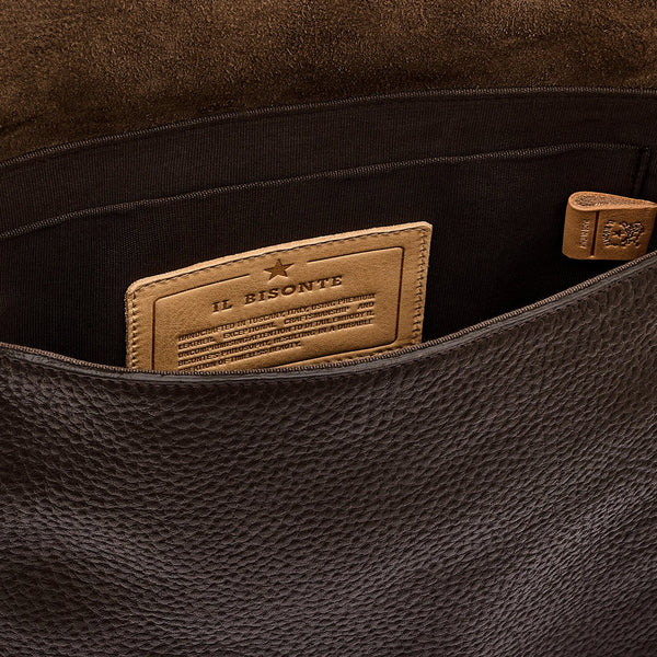 Segno | Sac bandouliere pour homme en cuir couleur brun foncé