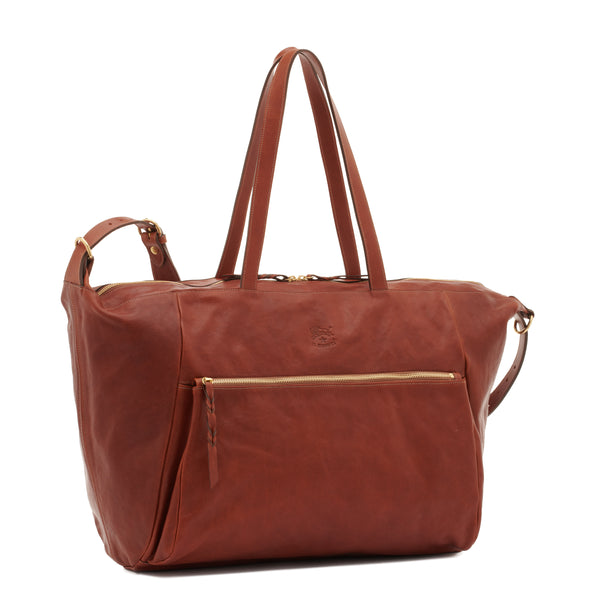 Santo spirito | Travel bag in vintage leather color sepia