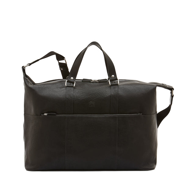 Oriuolo | Men's travel bag in vintage leather color black