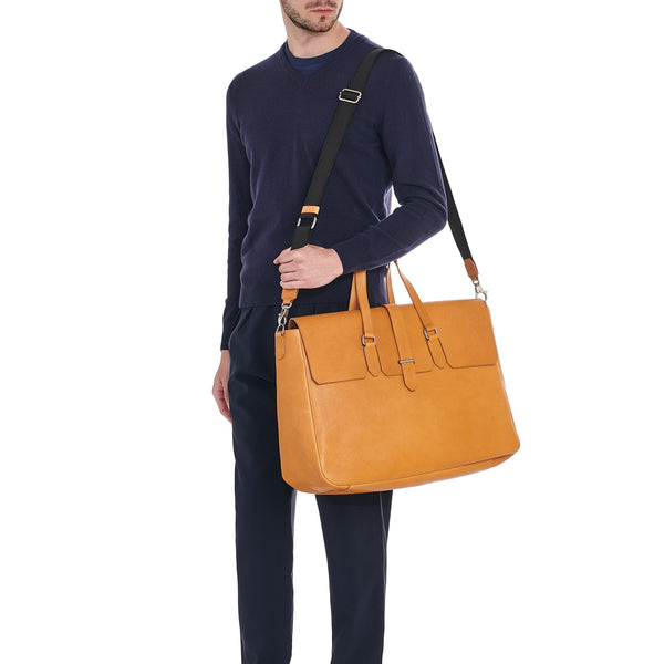 Belfiore | Men's travel bag in vintage leather color natural
