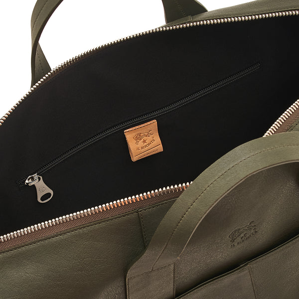 Galileo | Men's travel bag in vintage leather color forest