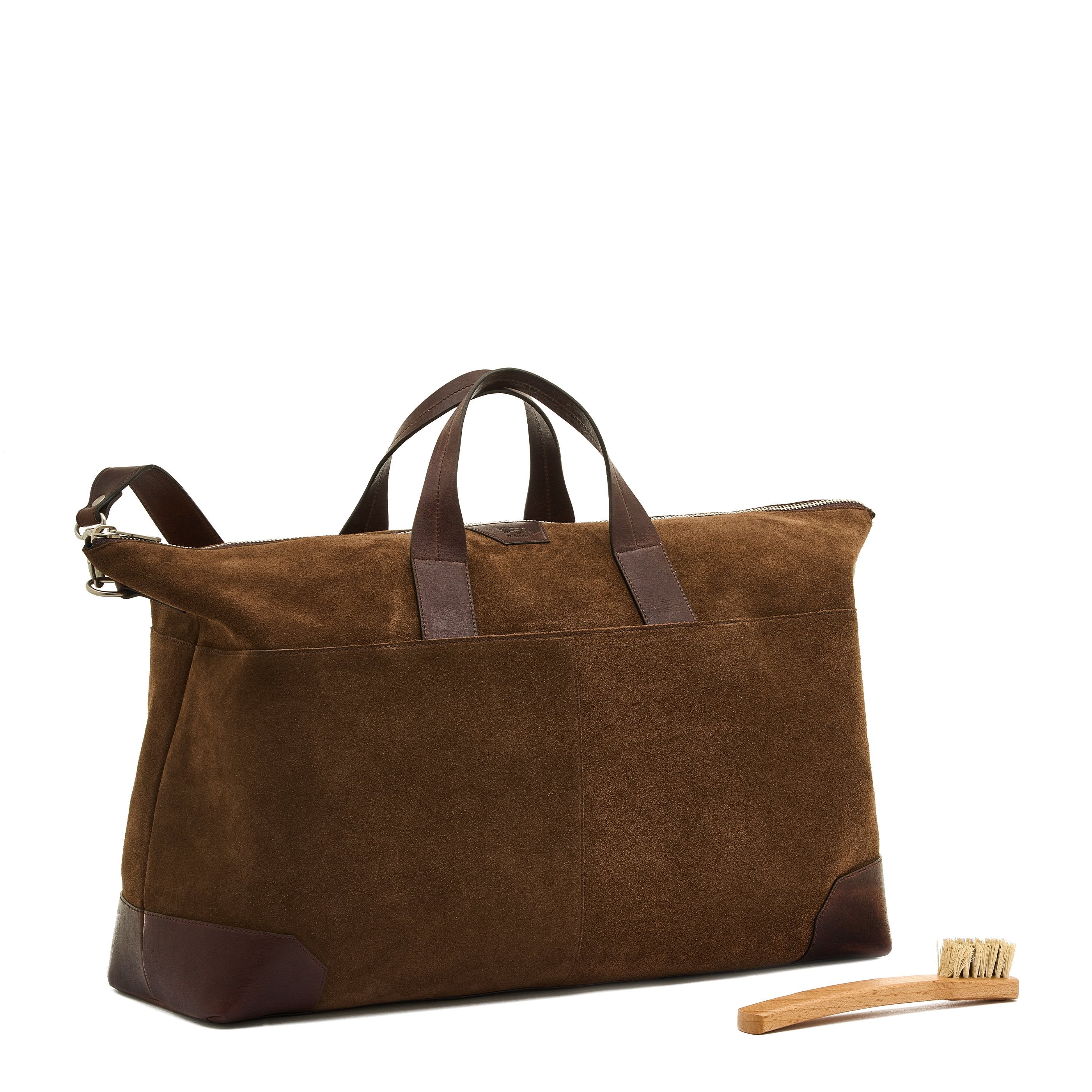 Galileo | Men's travel bag in suede color dark brown