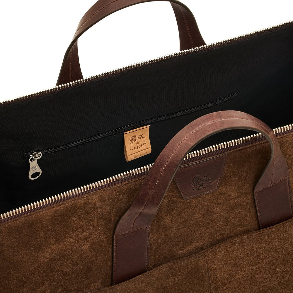Galileo | Men's travel bag in suede color dark brown