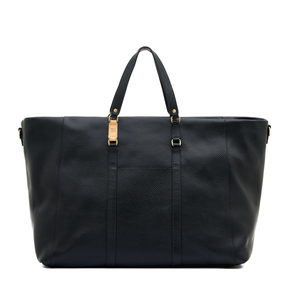 Segno | Men's travel bag in leather color black — 
front view
 — 1 of 7