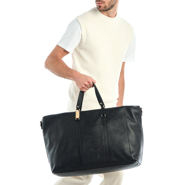 Segno | Sac voyage pour homme en cuir couleur noir