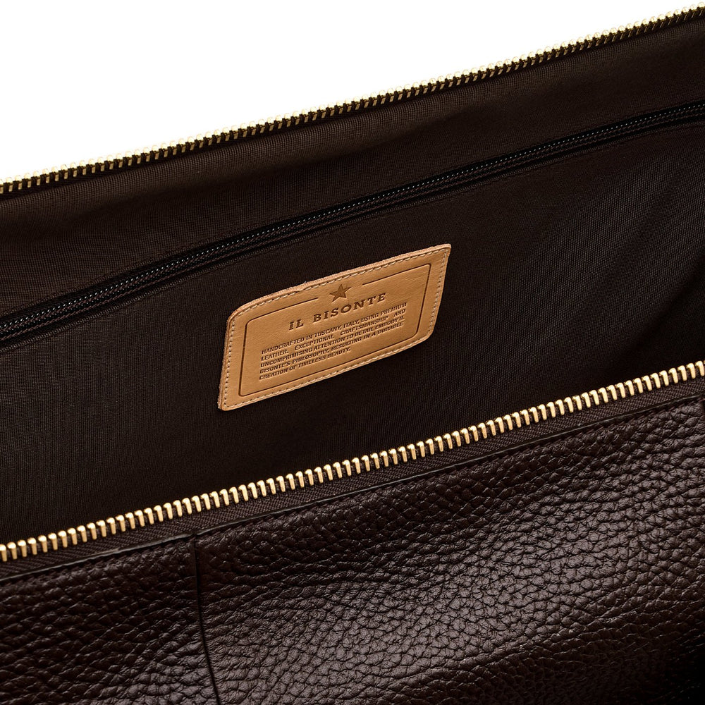 Segno | Borsa da viaggio da uomo in pelle colore testa di moro — 
interior detail view
 — 5 of 6