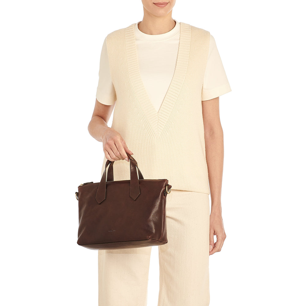 Le laudi | Women's handbag in vintage leather color coffee — 
product detail view
 — 5 of 5
